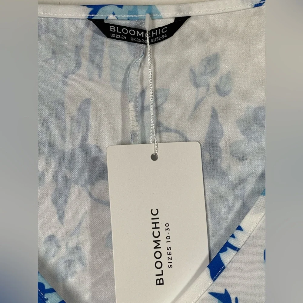 NWT BloomChic Floral Print Short Sleeve V Neck Midi Dress Size 22/24‎